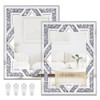 2 Piece Rectangular Hollow Crushed Diamond Decorative Mirror, Silver Crushed