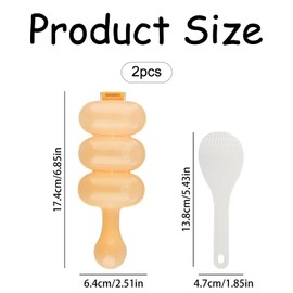 Bojueshaw Cute Rice Ball Mold,Onigiri Mold with Rice Scoop,DIY Sticky Rice Molds,Three Consecutive Rice Baller Shaker,Rice Roll Shaker Ball Maker for Kids