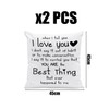 USHXVG 2 Piece Pillowcases, I Love You Cushion Cover, White