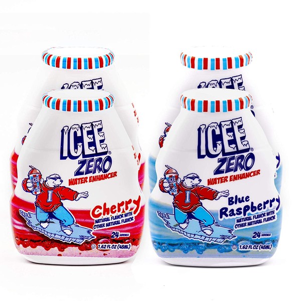 ICEE Zero Calorie Liquid Water Enhancer Flavor Drops - 1.62 Fluid Ounces (48 Milliliters) - Pack of 4 (Variety Pack)