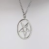 Real Metal Inverted Pentacle Pentagram Satanic Polished Silver Finish Pendant
