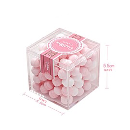 Acrylic Box Clear Display Box with Lid 48 Pack Acrylic Square Cube Candy Container Small Plastic Storage for Candy Pill and Tiny Jewelry