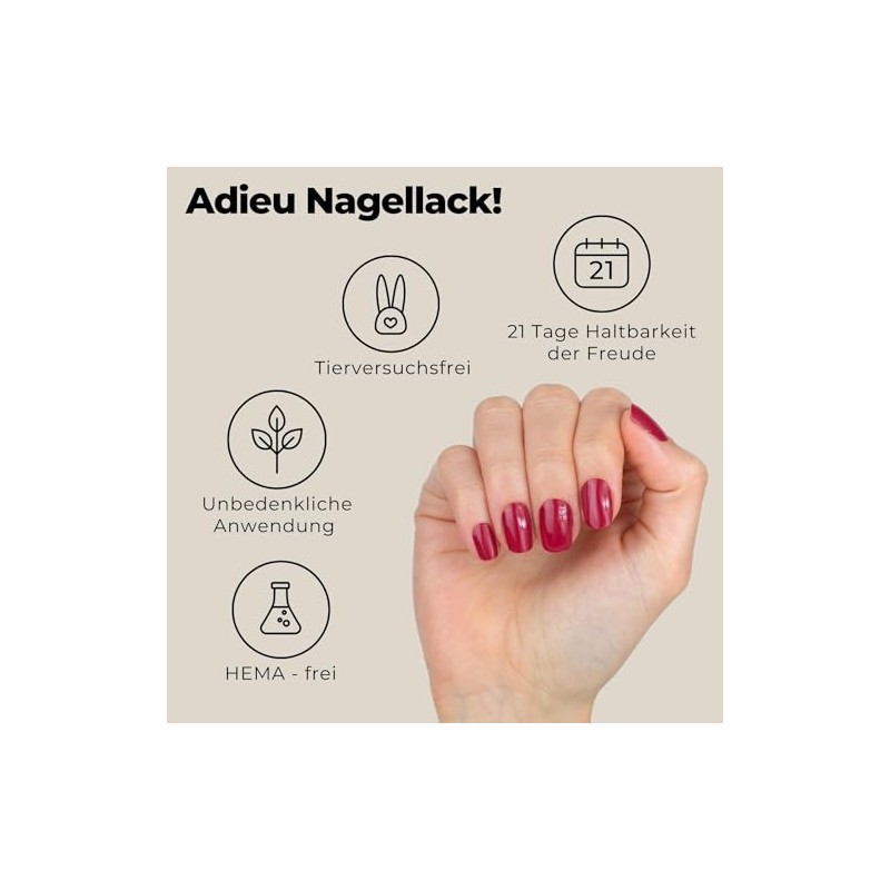 Miss Sophie Nagelfolie - Brick Red - Einfarbig, Rot, Nail