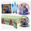 JIJIJUM 121 Pcs Encanto Birthday Party Supplies Tablecloth Plate Fork