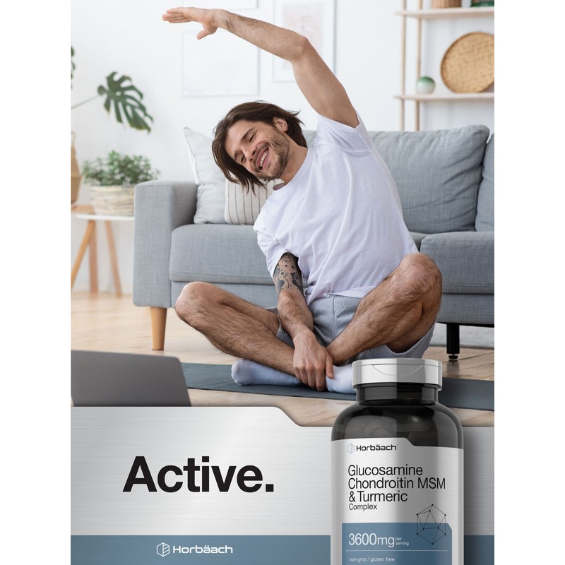 Horbäach Glucosamine Chondroitin Turmeric MSM | 3600 mg | 360