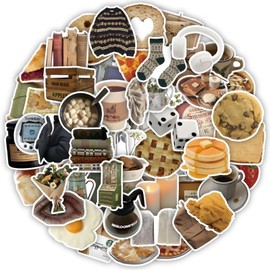 GGTTNRT 60 Pieces Vintage Stickers Aesthetic Laptop Scrapbook Stickers Set Waterproof Sticker Decoration for Teenagers Adults (60 Pieces Vintage Small Objects)