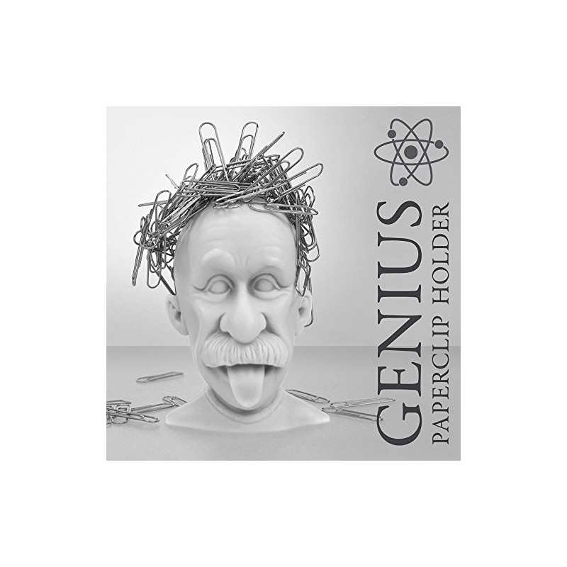 Genius Magnetic Paperclip Holder. Einstein Head Paper Clip Holder -