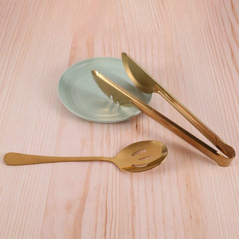 Hopbucan Stainless Steel Flatware Serving Utensils Serving Spoon for Kitchen