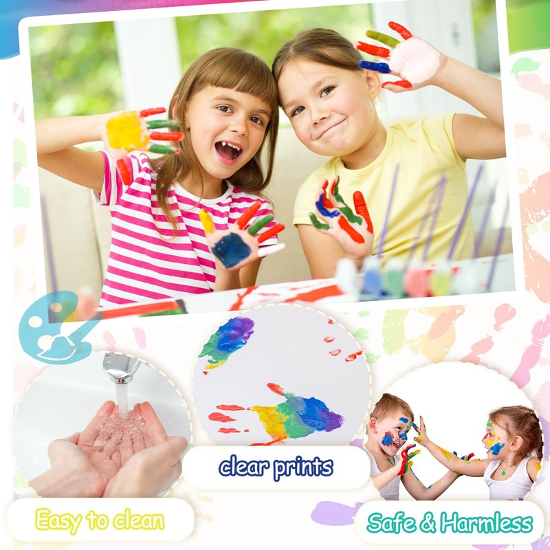 Glenmal 16 Colors 7" Ink Pad Pads for Kids Large