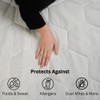 4AS Quilted Single Mattress Protector - Hypoallergenic Deep Fitted Breathable