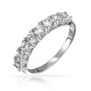 Simple Thin Round Cubic Zirconia AAA CZ Stackable Eternity Anniversary