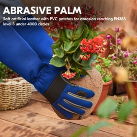 Vgo... 1 pair of men's garden gloves, safety gloves, long sleeve cuff, puncture proof, touch screen (AL6608-ML)