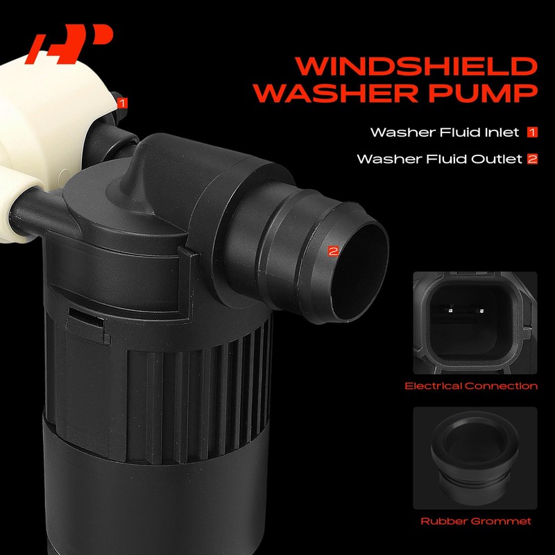 A-Premium Front Windshield Washer Pump Compatible with Ford Explorer 2011-2019,