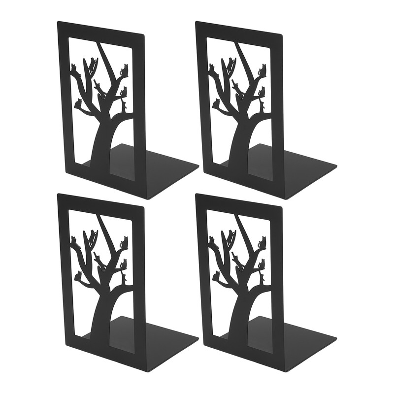 4Pcs Metal Book Ends Orderly Storage Arbitrary Adjustment Smoother Edges
