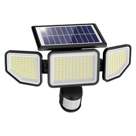 Onforu 3000LM Solar Lights Outdoor, 3 Heads Security Lights with Remote Control, IP65 Waterproof Motion Sensor Lights, 3 Modes Flood Lights for Wall, Porch, Yard, Outside, 1 Pack