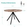 HOMTHING 35.5" Round Dining Table Set with 4 Upholstered Chairs,