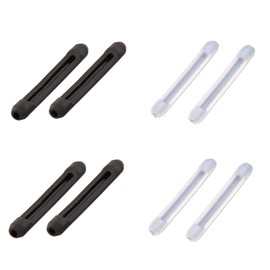 HeCheng Replacement Anti-Slip Rubber Silicon Temple Ear Socks for Eye Glasses Sunglasses Frames HTS007 (Black 2 Pairs + Clear 2 Pairs)