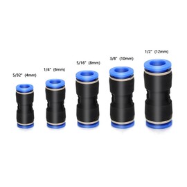 zjxed 40 Pcs Straight Push Connectors, 4mm 6mm 8mm 10mm 12mm Air Line Fittings,Quick Release Plastic Push to Connect Fittings Kit for 5/32 1/4 5/16 3/8 1/2 Tube