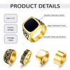 FEYIR 9 Pcs Men's Stainless Steel Vintage Signet Ring Square