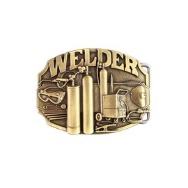 Antique Bronze Plated Welder Trades Tradesman Belt Buckle
