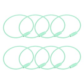 METALLIXITY Cable Key Rings (6.3"/ 160mm) 8 Pcs, Keychain Twist Loops - for Lanyards, Keychains, Luggage Tags, Light Green