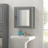 Crosley Furniture Tara Mirrored Wall Cabinet Gray