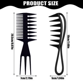 OUDQFCJ 3er-Pack Breite Zahnkämme Haarkamm Breiter Zahnkamm Professioneller Friseur Kamm Antistatischer grob Kamm Haarstyling Lockenkamm für Home Salon Friseurkamm Frauen Männer (Schwarz)