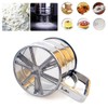 Stainless Steel Shaker Sieve Cup Mesh Crank Flour Sifter with