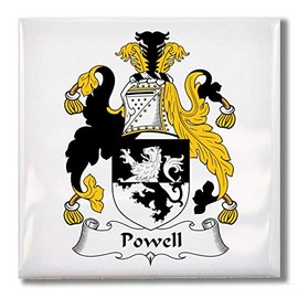 Carpe Diem Designs Powell Family Crest/Coat of Arms Ceramic Tile for Coaster, Hot Plate, Trivet or Decorative Accent