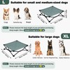 Cooling Elevated Dog Bed, Portable Dog Bed (Green+White, Medium)