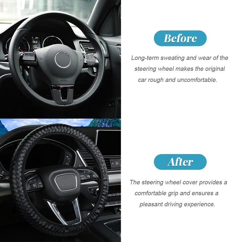 Bittwee Elastic Car Steering Wheel Cover, Anti-Slip Stretch Vehicle Protector