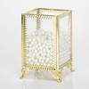 Makeup Brush Holder Vintage Glass Handmade Organizer with White Pearls