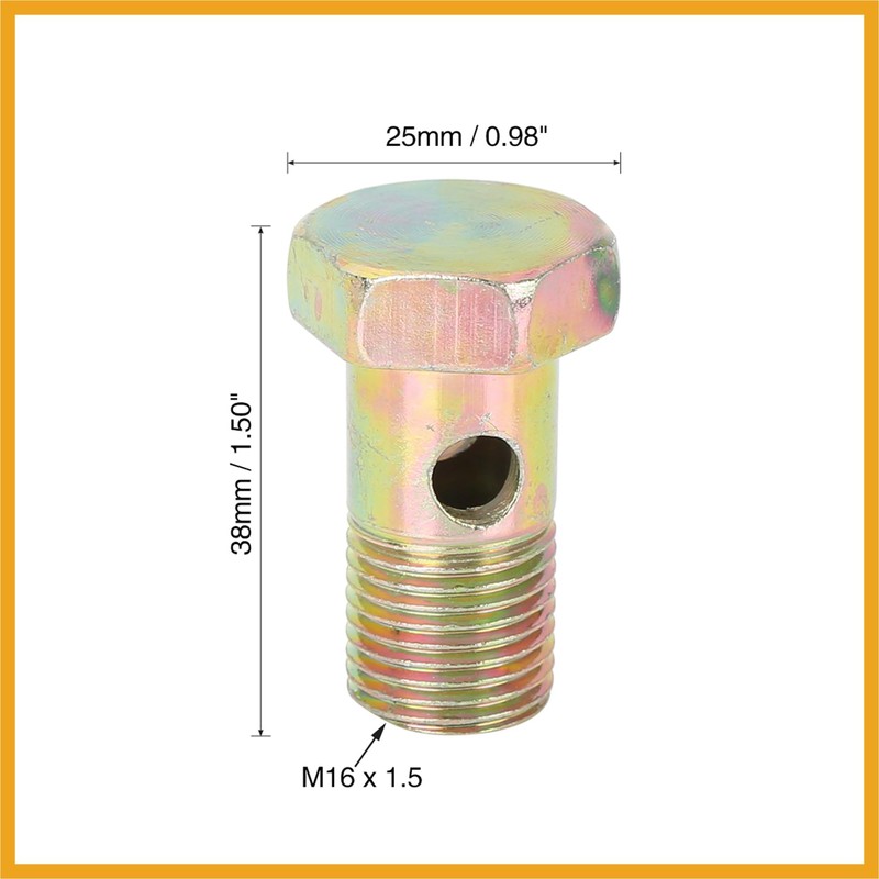 Partuto M16x1.5mm Metric Thread Banjo Bolts Brake Fitting Adapter with