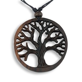 Island Piercings Adjustable Wooden Tree of Life Pendant Necklace N267