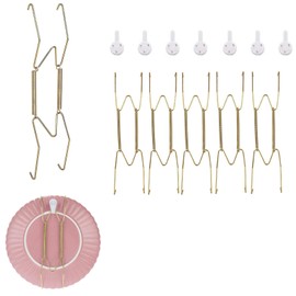 ieron 6Pcs Wall Plate Hanger Set, 10 Inches Dish Display Hangers Plates Spring Hook Holder Hanging Wire Compatible with 24 cm - 26 cm Wall Home Decoration Accessories