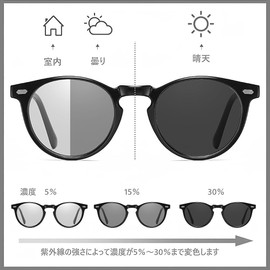 Feisedy B1137 Men's Sunglasses, Dimmable, Discolorable, Polarized Sunglasses, Outdoor Sunglasses, UV400 Protection, UV Protection, UV Protection, Women's, Sunglasses, Fishing, Driving, Ultra