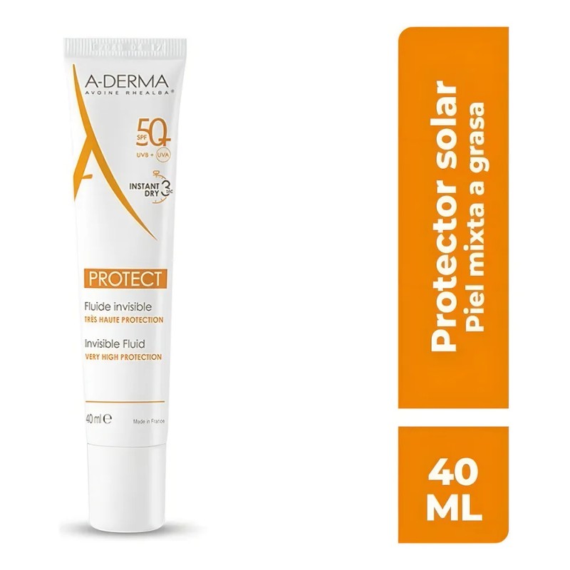 Protector Solar A-derma Fluído Invisible Fps50+ 40ml