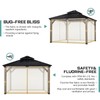 Aoodor Universal 12x12 ft Gazebo Mosquito Netting, Replacement 4-Panel Sidewalls