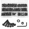 240PCS M6 x 8mm/12mm/16mm/20mm/25mm/30mm Button Head Hex Socket Cap Screws