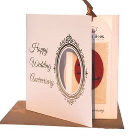 11th Wedding Anniversary Card and keepsake bookmark 2in1, handmade unique card for wife, husband, couple (11th)