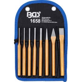BGS 1658 Pin Chisel/Centre Punch Set, Gold/Silver/Black, Set of 8 Pieces