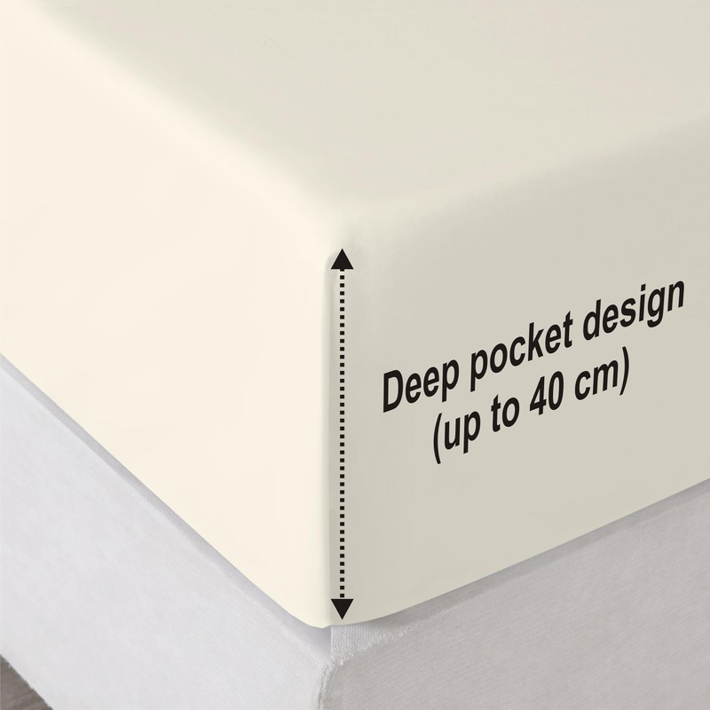 R&Z Extra Deep Polycotton Non Iron Fitted Sheet Easy Care