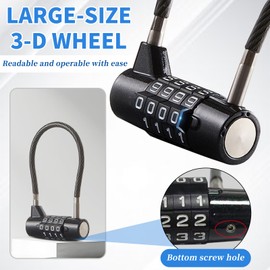 4 Digit Combination Padlock,Padlocks with Code,Locker Padlocks,Outdoor Safety Long Shackle Padlock for Sheds,Gyms,Lockers,Suitcase,Bike,Closet,Luggage,Cabinet (1 pcs)