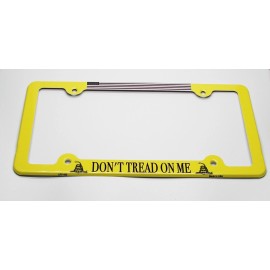 DIGIART INTERNATIONAL AMERICAN FLAG GADSDEN FLAG METAL CAR LICENSE PLATE FRAME DON'T TREAD ON ME