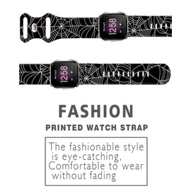 WLPFSAHF Watch Bands Compatible for Versa 2/ Versa/Versa Lite Bands for Women Men, Soft Silicone Cute Fadeless Sport Strap Replacement for Versa SE Lite,Spider Web