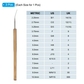 PATIKIL 0.5mm Crochet Hook Ergonomic Crochet Hook for Knitter, Crochet Needle Kit for Crochet Yarn Craft Crochet Hook Set for DIY Dolls Hats Gloves Socks Hair Clip Bamboo