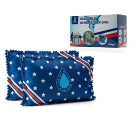 Reusable Dehumidifier Bag 2 Pack - Prevent Damp & Condensation, Leakproof Rechargeable and Portable, Desiccant Bags for Moisture Control Keeps Windscreens Clear & Dry Moisture Absorber for Car & RV