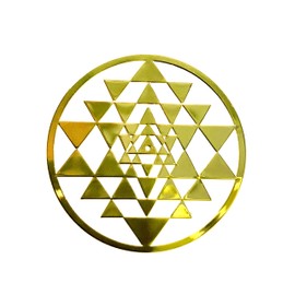 RELIGHT Shri Yantra Sticker Sticker Metal Sacred Geometric Orgonite Decor Material Spiritual Gold 1.5cm 6pcs
