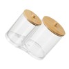 WOONEKY Make up Brush Storage Bamboo Lids Swab Organizer Home