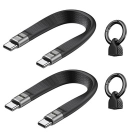 KETSOOBI Short USB C Cable with Keychain Total 4-Packs, (5inch) Thunderbolt 4 USB 4 Cable with 40Gbps Data Transfer 240W PD Fast Charging 8K@60Hz, Compatible for iPhone17 Pro Max